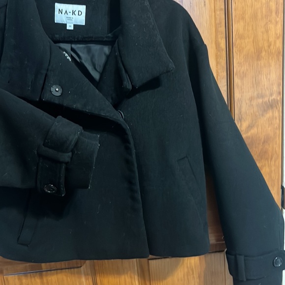 Wool Blend High Neck Buttoned Coat NAKD - Picture 6 of 7